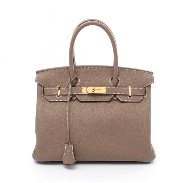 HERMES Birkin 30 Handbag Togo leather Beige Etoupe Grey Used Women A GHW