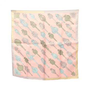 HERMES Petit Carre45 Gavroche scarf silk Multicolor Pink Used Women