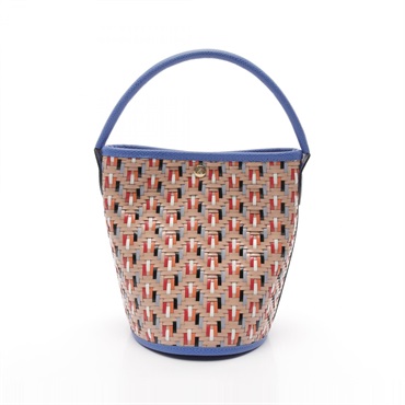 Longchamp EPURE bucket Hand bag 10161HBC leather Pink Blue Multicolor Used Women