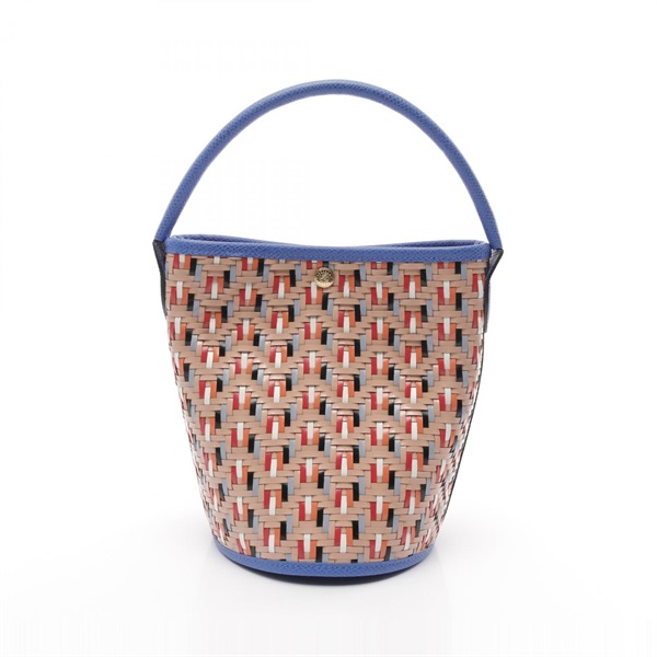 Longchamp EPURE bucket Hand bag 10161HBC leather Pink Blue Multicolor Used Women