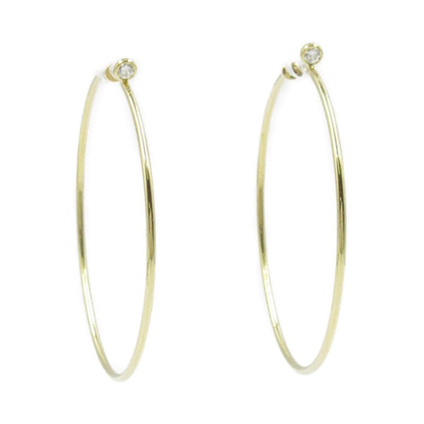 TIFFANY＆CO Elsa Peretti Hoop Pierced earrings Diamond 18KYG Gold Used women