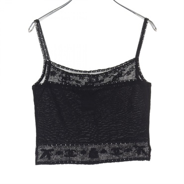 CHANEL COCO Mark camisole P20872V01276 Viscose Black Used Women CC #38