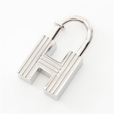 HERMES Cadena Classic H charm metal Silver Used Women