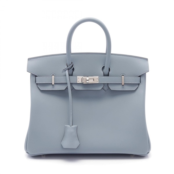 HERMES Birkin 25 Hand bag W Swift leather Blue Used SHW