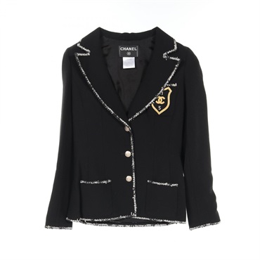 CHANEL 05C COCO Mark tailored jacket P24952V12963 wool Black Used Women Size 36