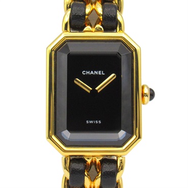 CHANEL Premiere M Wrist Watch H0001 Quartz Gold Plated leather Used Women CC
