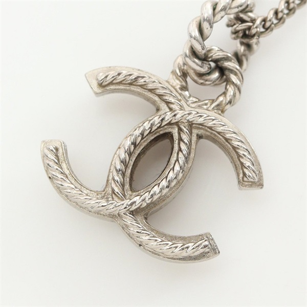CHANEL COCO Mark Necklace pendant collier Stainless Steel Used CC