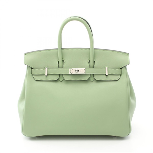 HERMES Birkin 25 Hand bag W Swift leather Green Vert criquet SHW