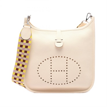 HERMES Evelyne 3 PM Maxi-Quadrille Shoulder Bag U Taurillon Clemence Nata SHW