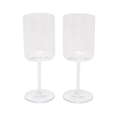 TIFFANY＆CO Ampersand Pair Wine glass Clear Used unisex