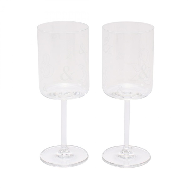 TIFFANY＆CO Ampersand Pair Wine glass Clear Used unisex