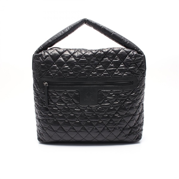 CHANEL Coco cocoon Tote Hand Bag A48490 Nylon leather Black Used Women CC
