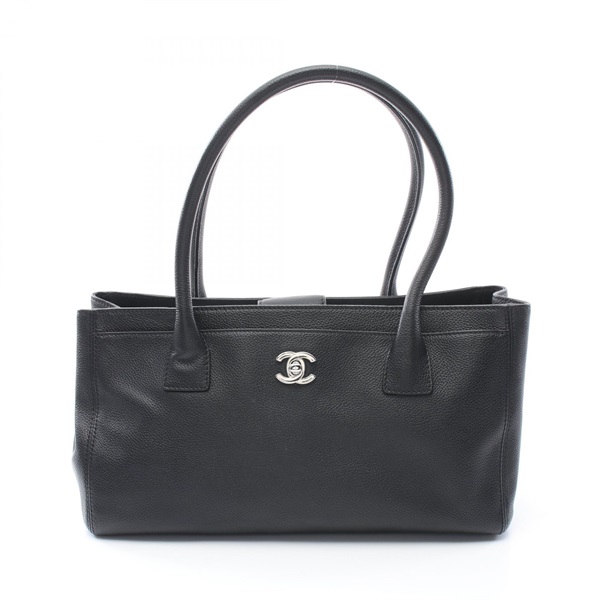 CHANEL Executive Tote Bag A67282 leather Grained calfskin Black Used Women SHW