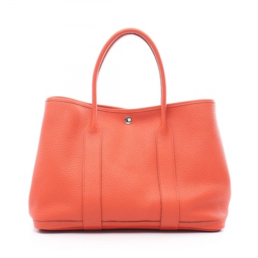 HERMES Garden party PM Tote Bag Q Negonda leather Capucine Used SHW