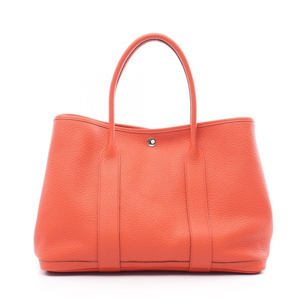 HERMES Garden party PM Tote Bag Q Negonda leather Capucine Used SHW