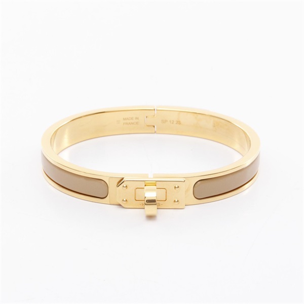 HERMES Mini Click Kelly Bangle bracelet 16cm Gold Plated patent leather used