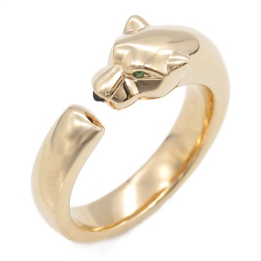 CARTIER PANTHERE Ring Tsavorite Onyx Ring 18KPG Gold Used unisex US size 5.5 #50