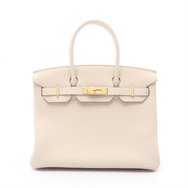 HERMES Birkin 30 Hand bag W Togo leather craie GHW