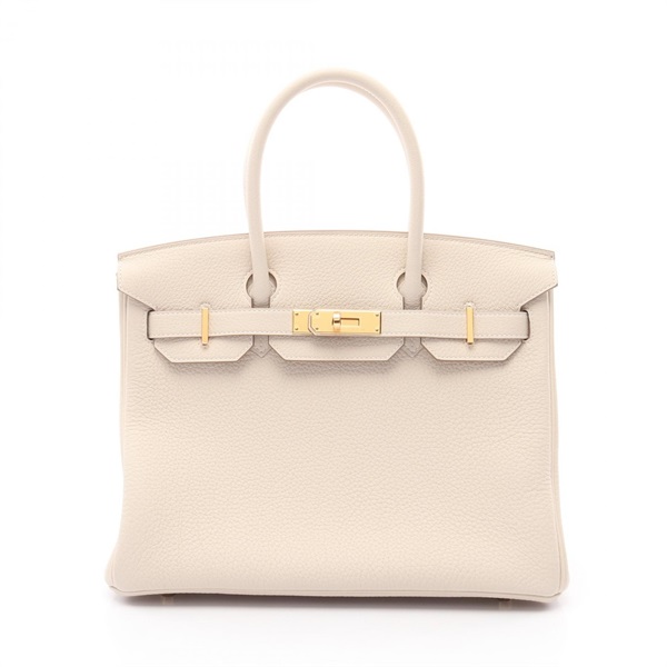 HERMES Birkin 30 Hand bag W Togo leather craie GHW
