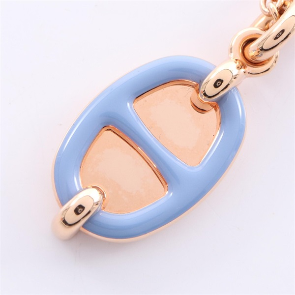 HERMES Chaine dancre mini maillot Necklace Gold Plated Blue Used Women Pendant