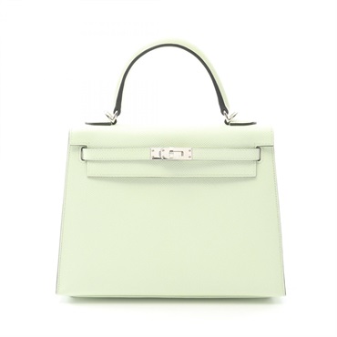 HERMES Kelly 25 Hand shoulder bag W Epsom Calfskin vert fizz Used SHW