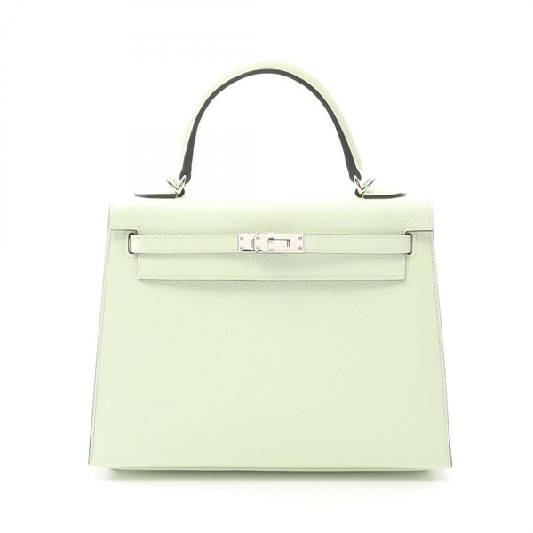 HERMES Kelly 25 Hand shoulder bag W Epsom Calfskin vert fizz Used SHW