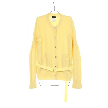CHANEL COCO Mark cardigan Knitwear P52488K06736 cashmere Yellow Used Women #34