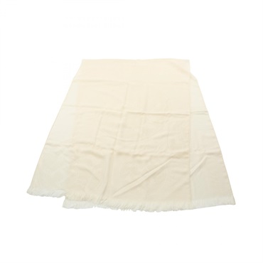 HERMES New Libris Stole scarf wrap silk cashmere Beige Used Women