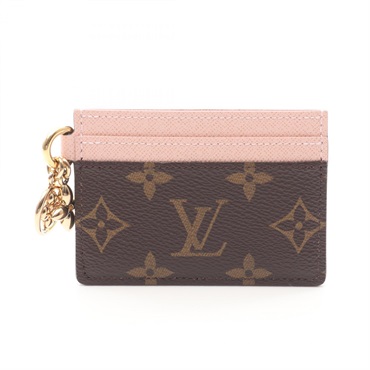 LOUIS VUITTON Porte Cartes LV Charm Card Case M82739 Monogram Pink Used Women LV