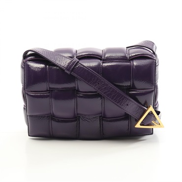 BOTTEGA VENETA Padded Cassette Intrecciato Shoulder Bag 591970 Leather Purple BV