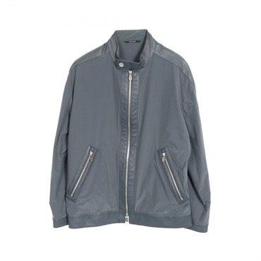 HERMES Sellier button zipped jacket Blouson Nylon Green Used mens size 48