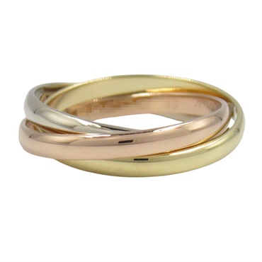 CARTIER Trinity Ring SM 18KYG 18KPG 18KWG Three gold used US size 6 #51