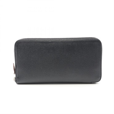 HERMES Azap long silk in wallet Epsom leather Black Used Women Y SHW