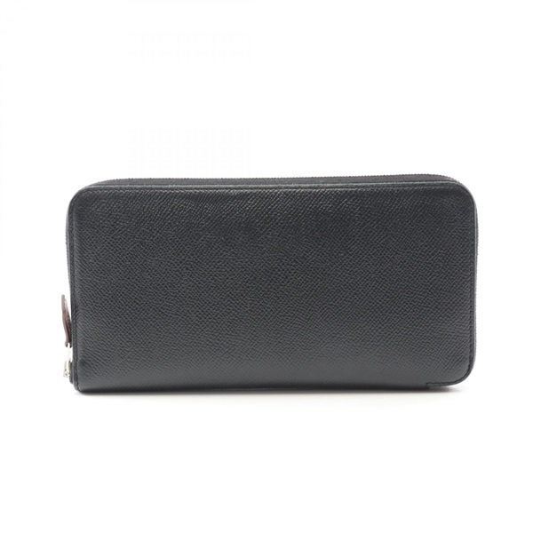 HERMES Azap long silk in wallet Epsom leather Black Used Women Y SHW