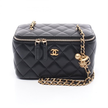 CHANEL COCO Mark Vanity Matelasse chain Shoulder Bag AP2303 Lamb leather Black