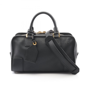 LOEWE Amazona 28 crossbody shouler handbag leather Black Used Women