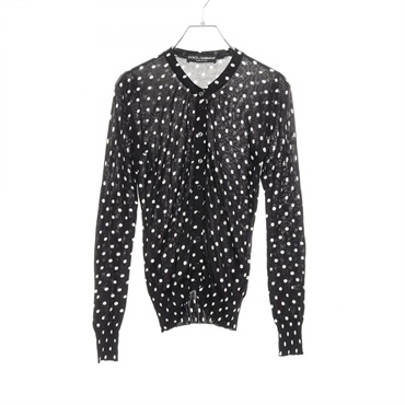 DOLCE & GABBANA cardigan #36 knitwear silk Black White Used Women