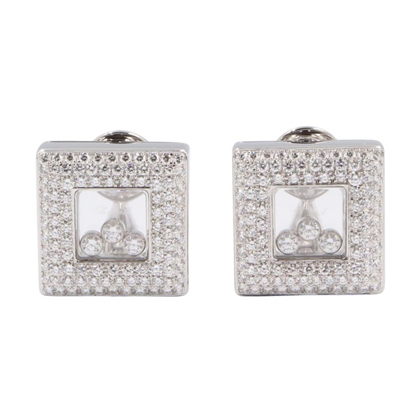 Chopard Happy Diamonds Pierced Earrings 18KWG White Gold Used women