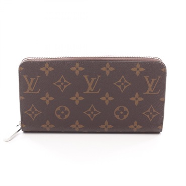 LOUIS VUITTON Zippy Around long wallet purse M27029 Monogram leather silver used