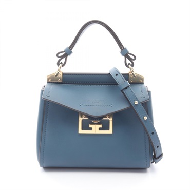 GIVENCHY MYSTIC MINI Shoulder Hand Crossbody bag leather Blue Used Women