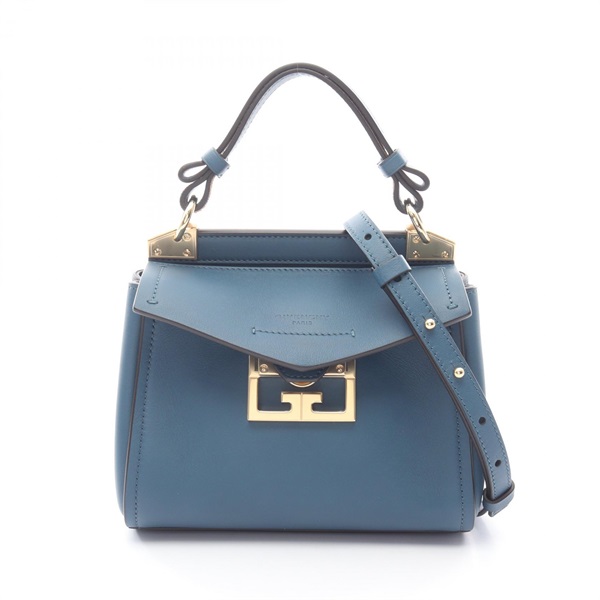GIVENCHY MYSTIC MINI Shoulder Hand Crossbody bag leather Blue Used Women