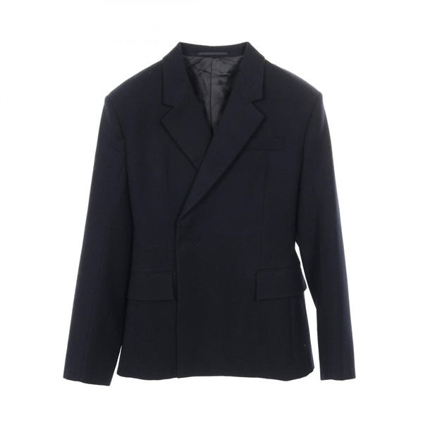 PRADA Tailored Jacket Blazer Wool Navy #46 Used Mens