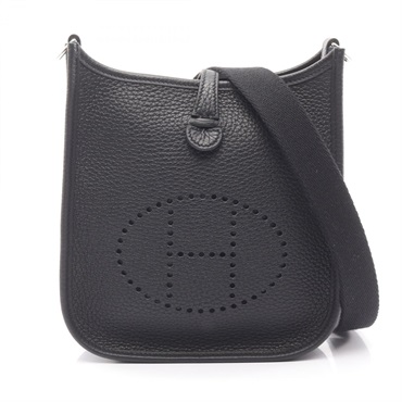 HERMES Evelyne TPM Amazon Shoulder Bag Clemence leather Black Used Women B SHW