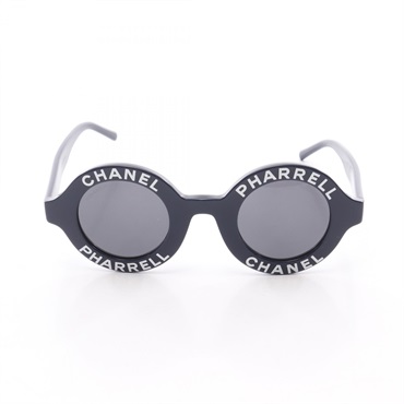 CHANEL PHARRELL Sunglasses eyewear Plastic Navy White logo Used unisex Coco CC