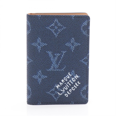 LOUIS VUITTON Organizer De Poch Card Case M26841 Monogram Heritage Navy Used LV