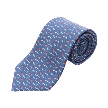 Salvatore Ferragamo tie silk Blue Red Used mens