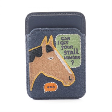 HERMES MagSafe Eman Stall Number Card Case holder W Swift leather Feutre Navy