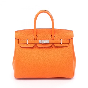HERMES Birkin 25 Handbag B Togo leather Orange minyan Used Women SHW