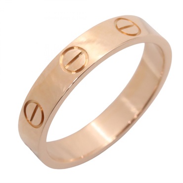 CARTIER Mini love Ring 18KRG Pink Rose Gold #50 Used Women US Size 5.25