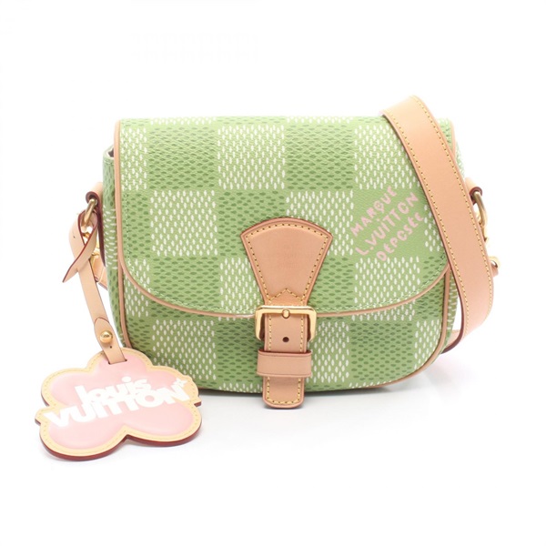 LOUIS VUITTON Montsouris Messenger Shoulder Bag N40665 Damier Golf leather Green